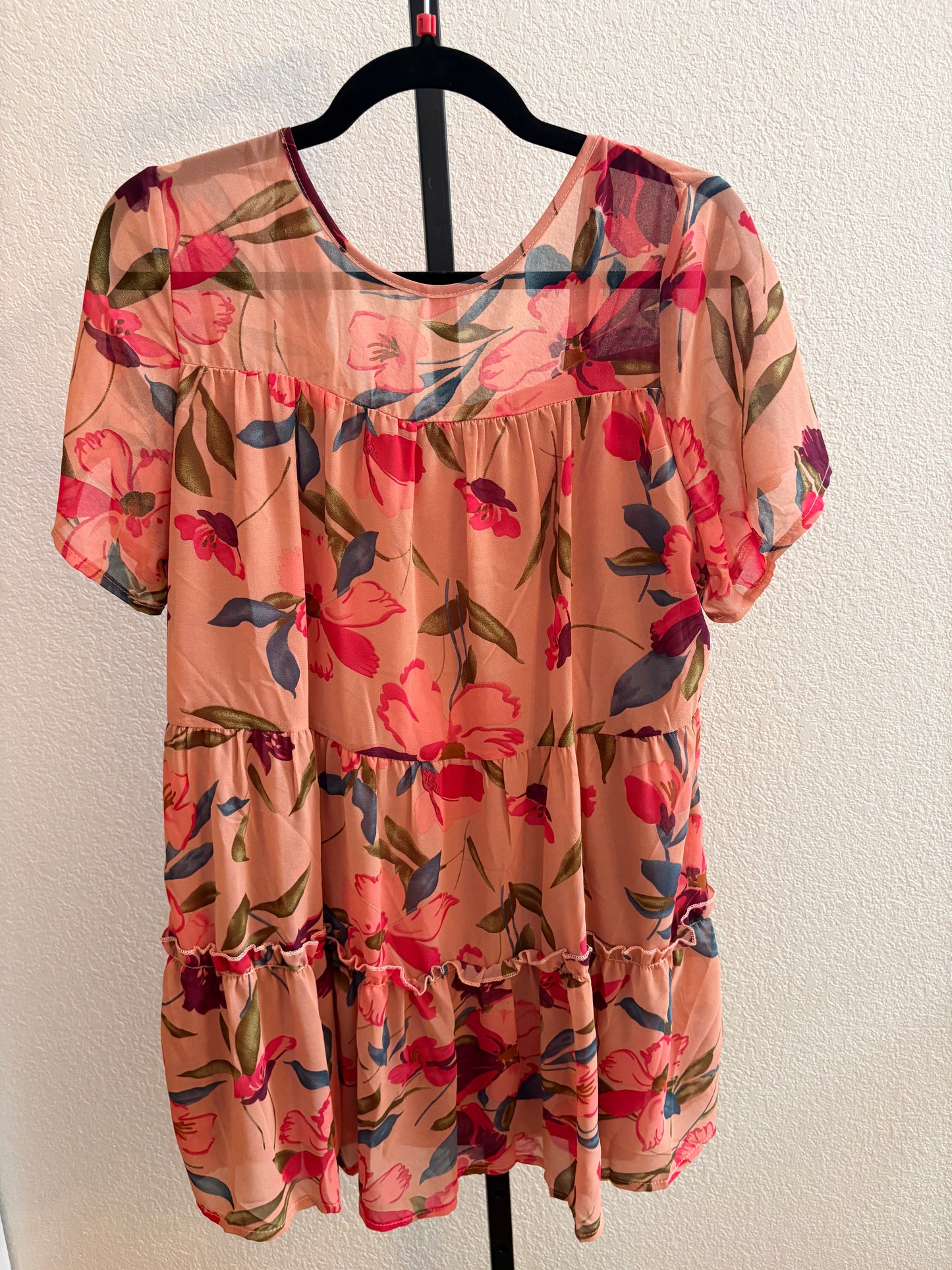 Botanical Printed Short Sleeved Dress