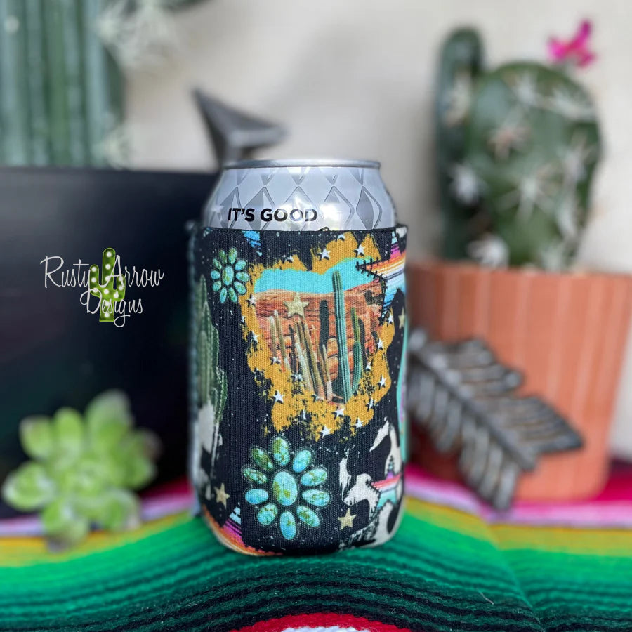 Turquoise & Cactus Koozie