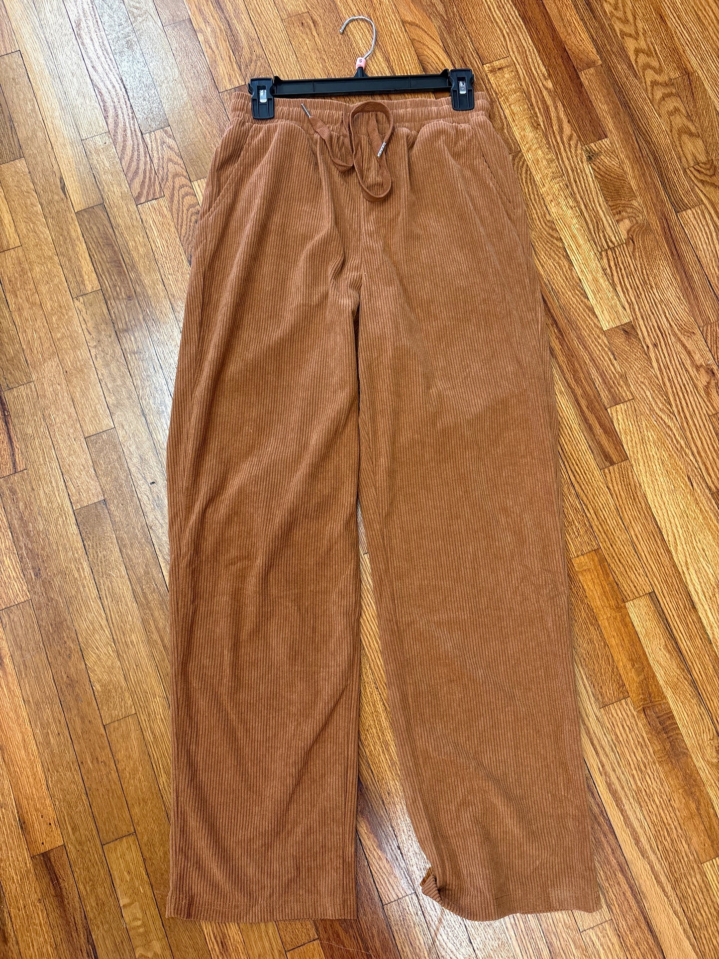 Drawstring Elastic Waist Casual Corduroy Pants
