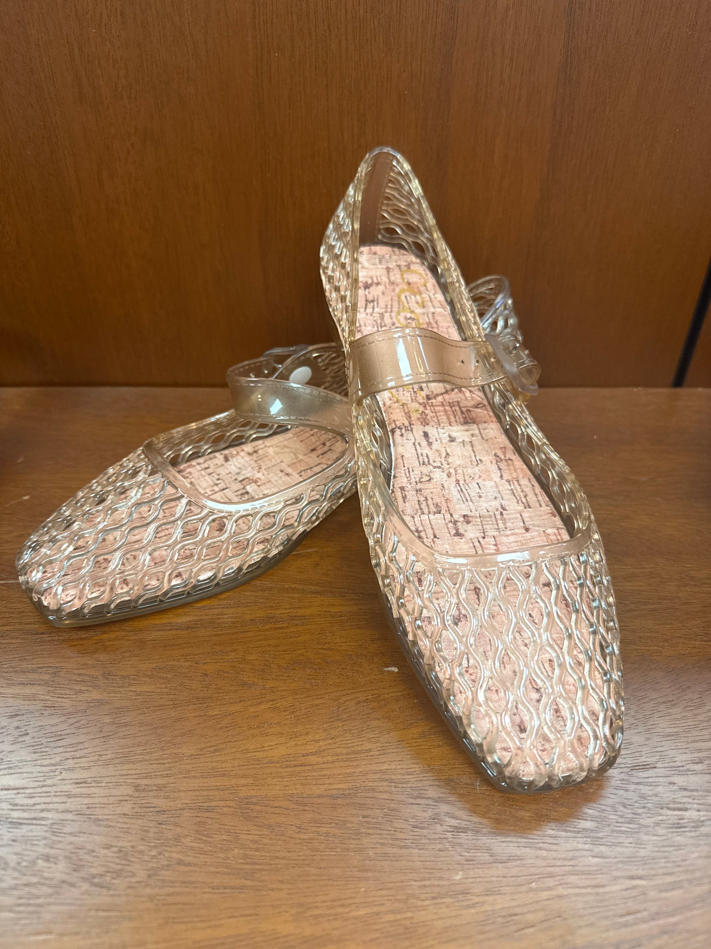 Lisa Woven Jelly Flats - Camel