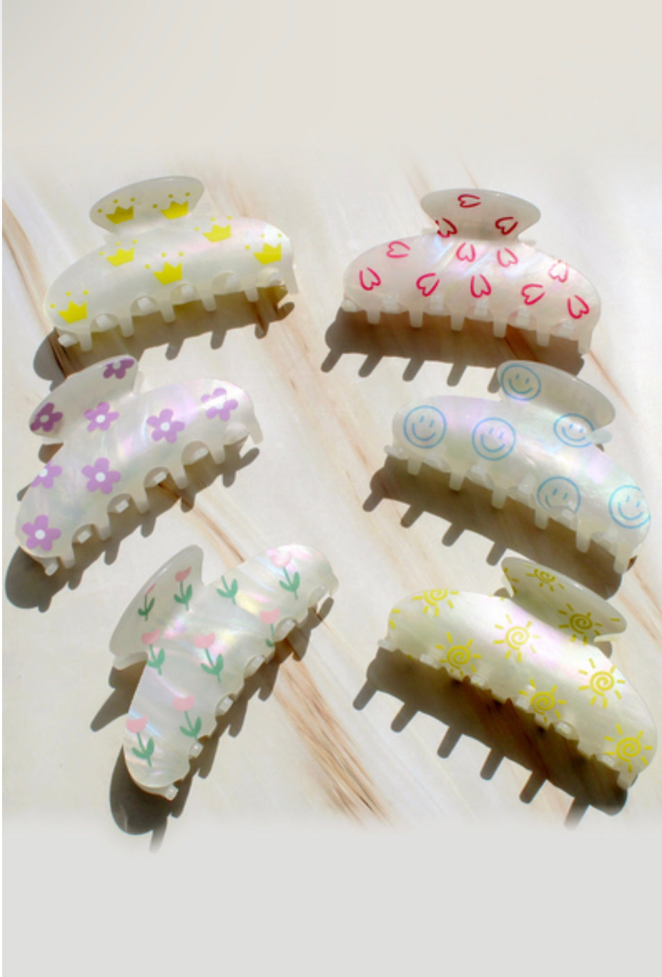 Retro Print Hair Claw Clips