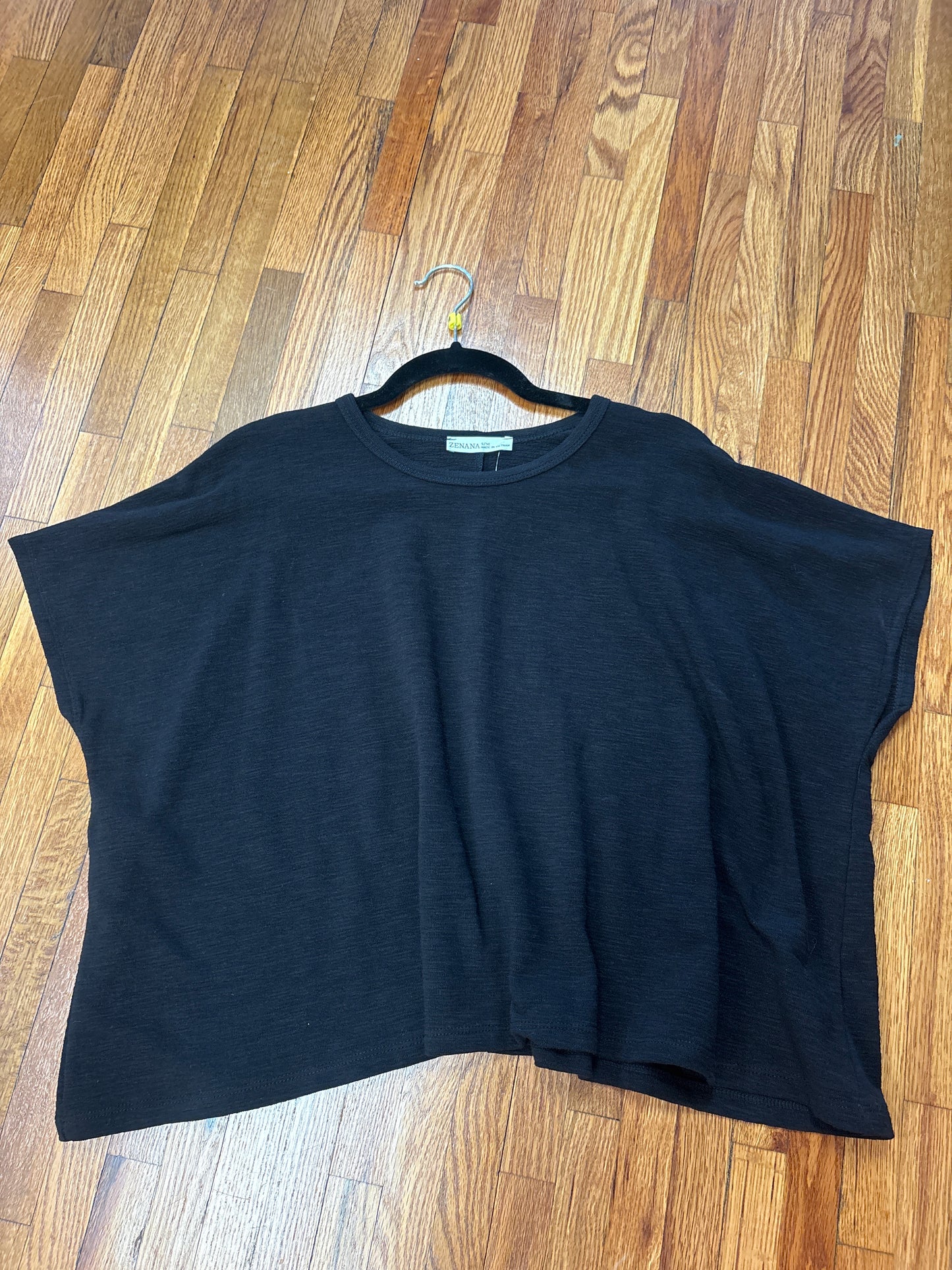 Zenana Effortless Cotton Slub Oversize Tee - Black
