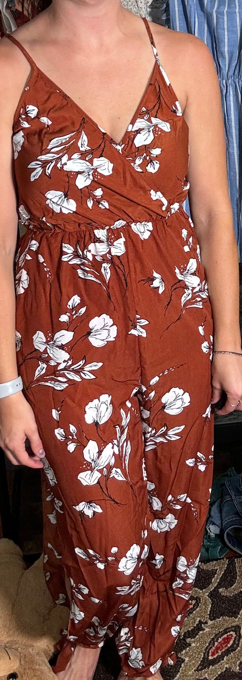 V Neck Spaghetti Strap Jumpsuit