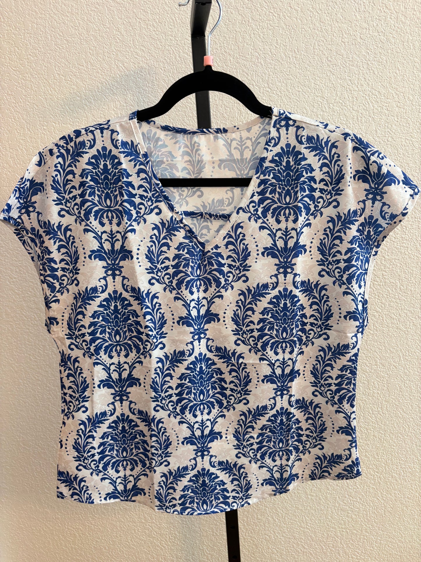 V-Neck Bat Sleeve Loose Top