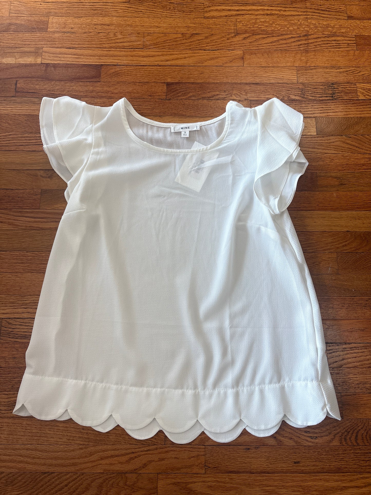 Layered Flutter Sleeve Top - White
