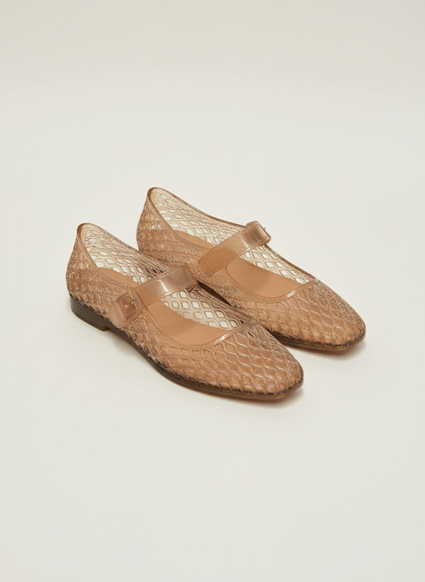 Lisa Woven Jelly Flats - Camel
