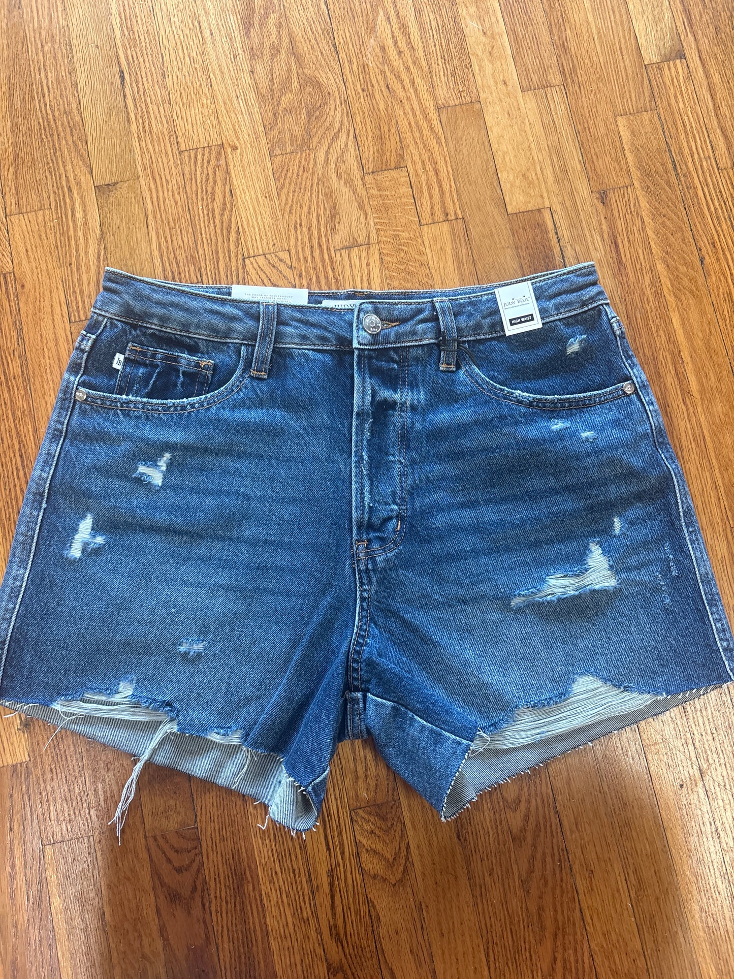 Judy Blue High Waist Rigid Magic Destory Cut Off Jean Shorts