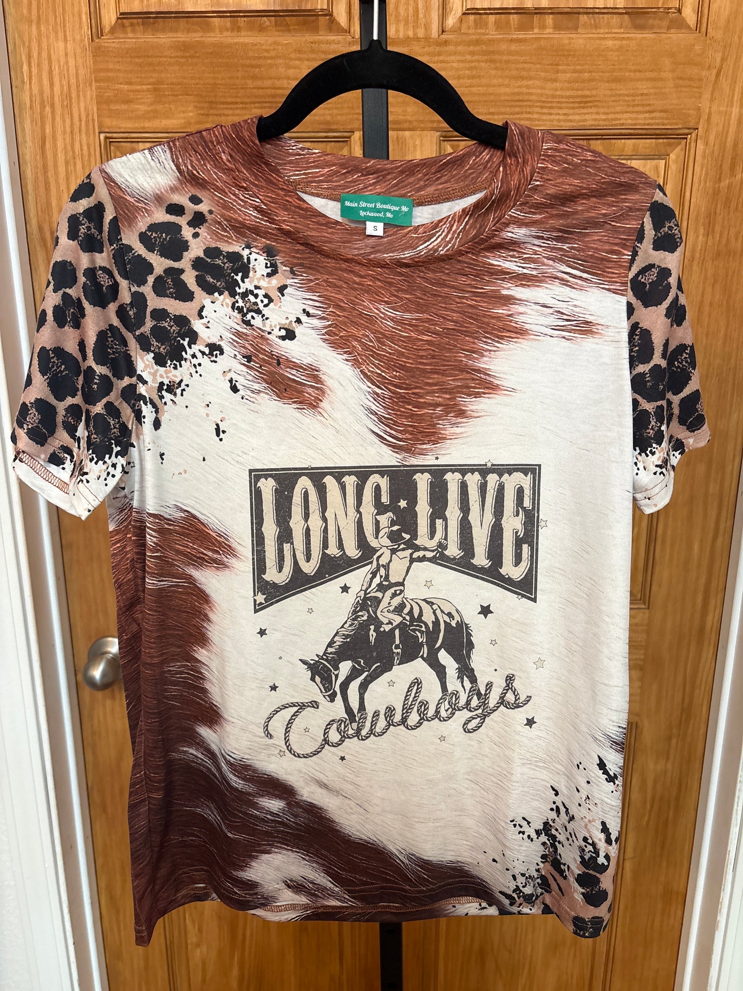 Long Live Cowboys Leopard Tee