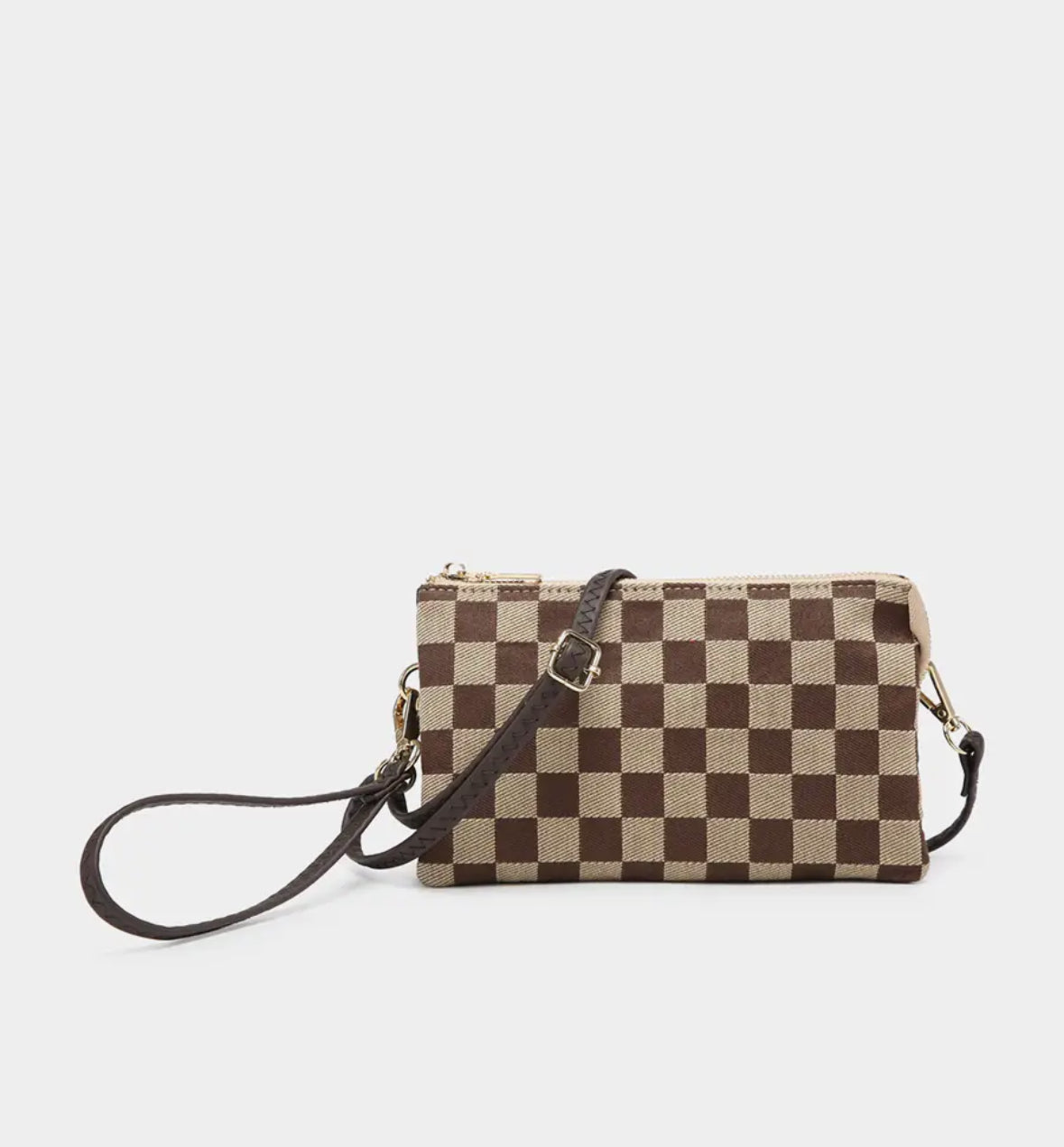 Riley Brown Plaid Crossbody & Wristlet