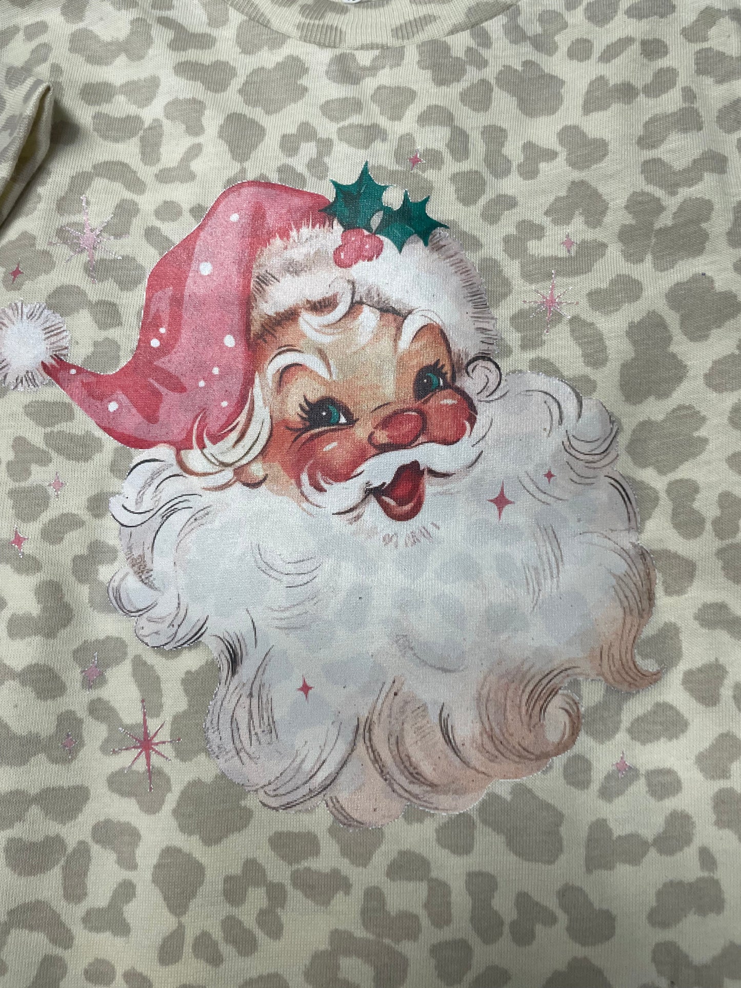 Kids Leopard Santa Shirt