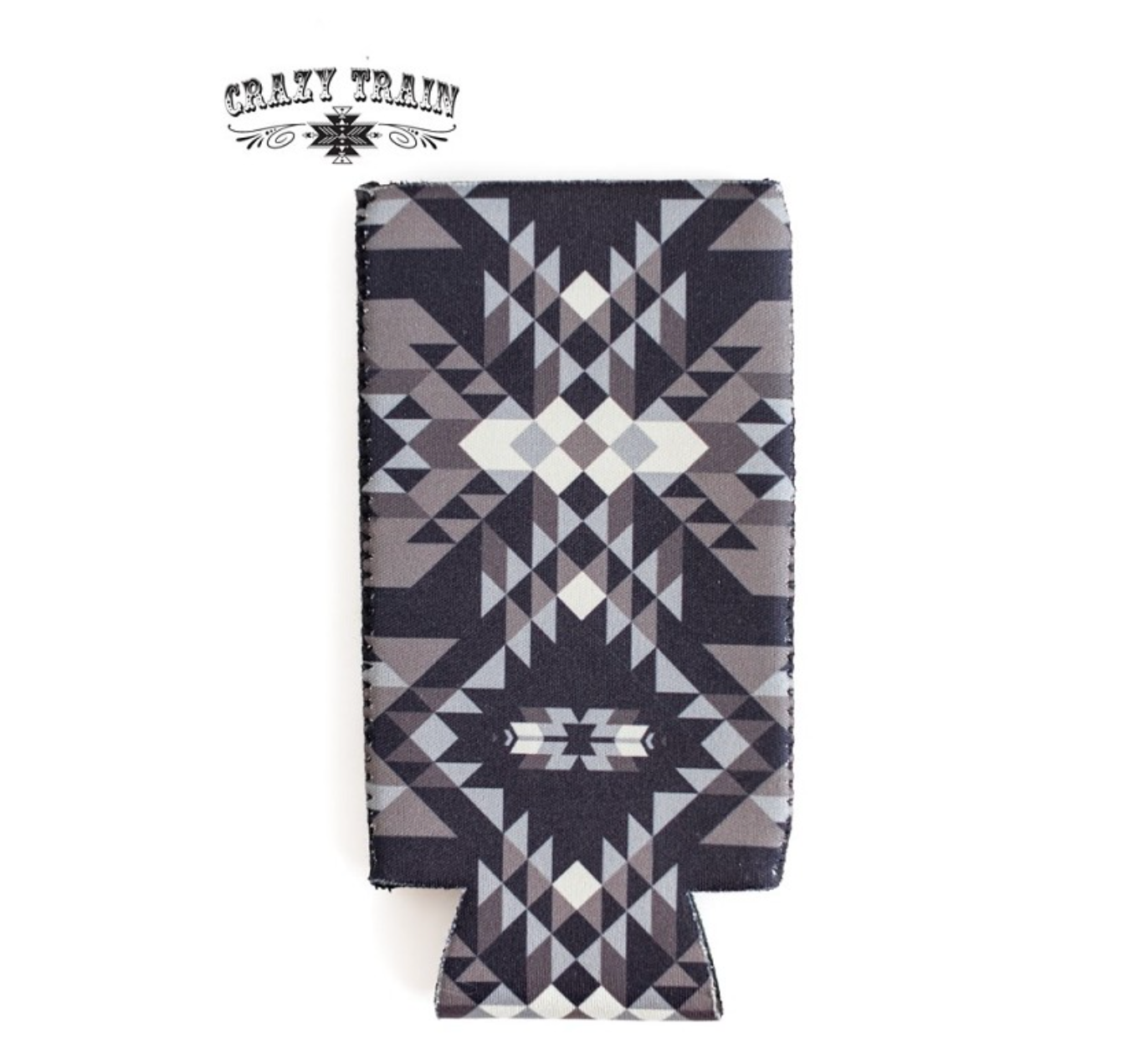 Can Coozie Tall Gray Aztec
