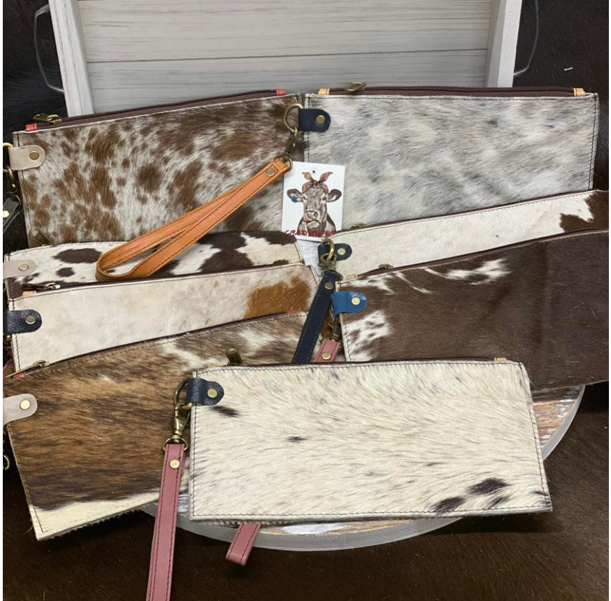 Cowhide & Leather Wristlets