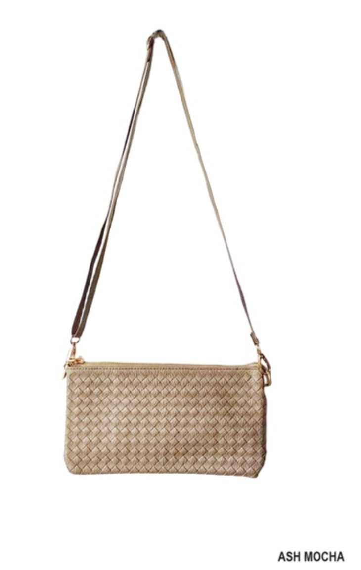 Lux Woven Vegan Leather Purse Clutch