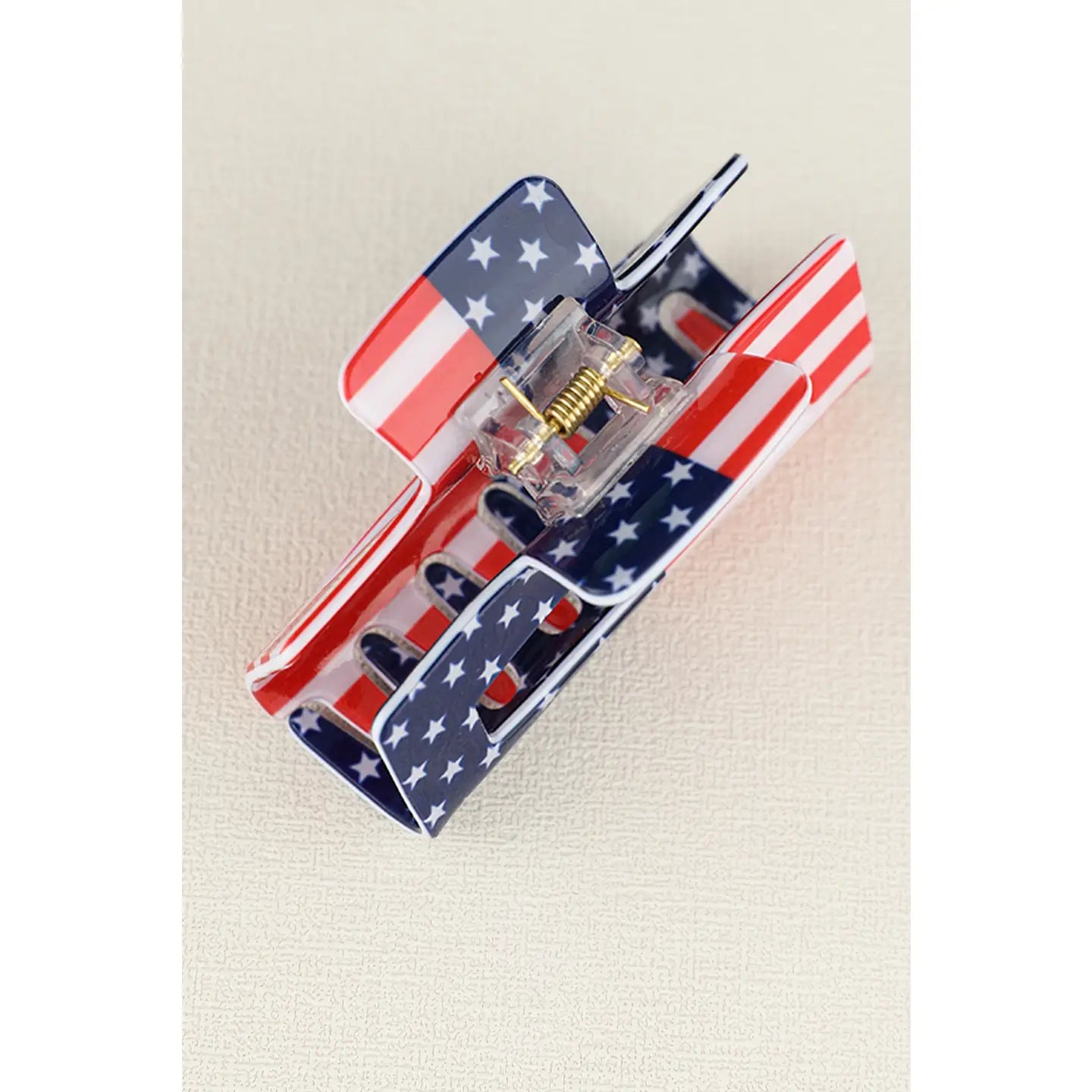 American Flag Print Square Claw Clip