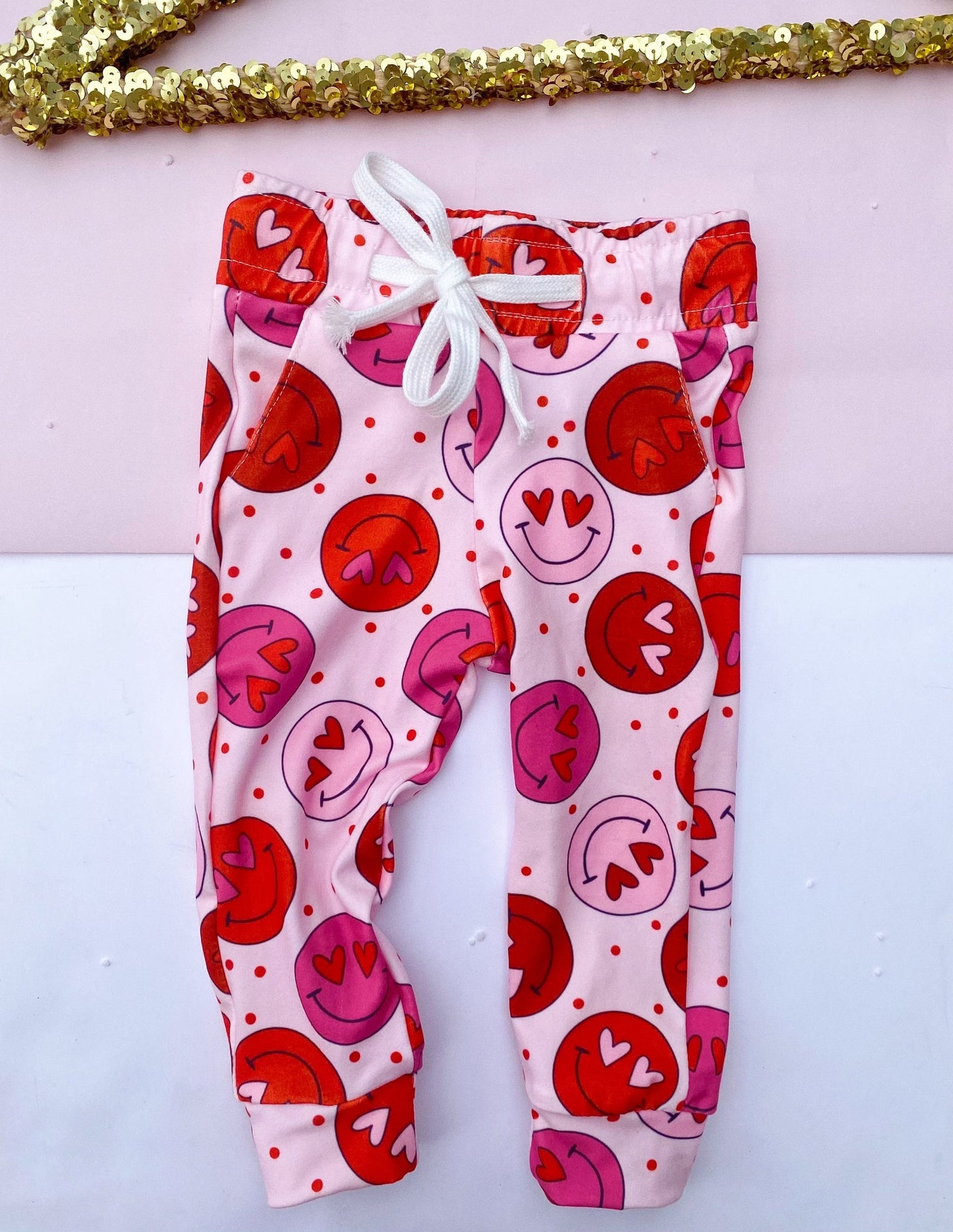 Girls Smiley Love Joggers