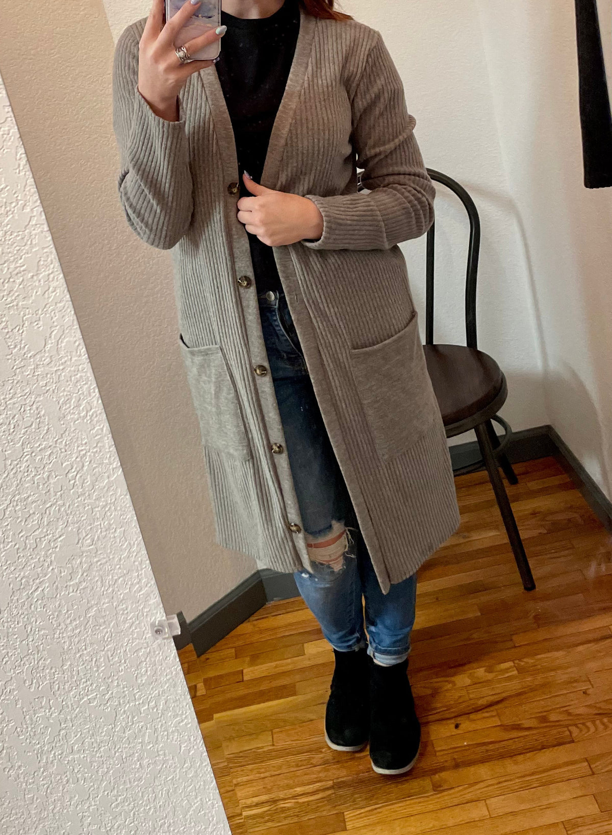 Hey Girl Hey Ribbed Pocket Cardigan