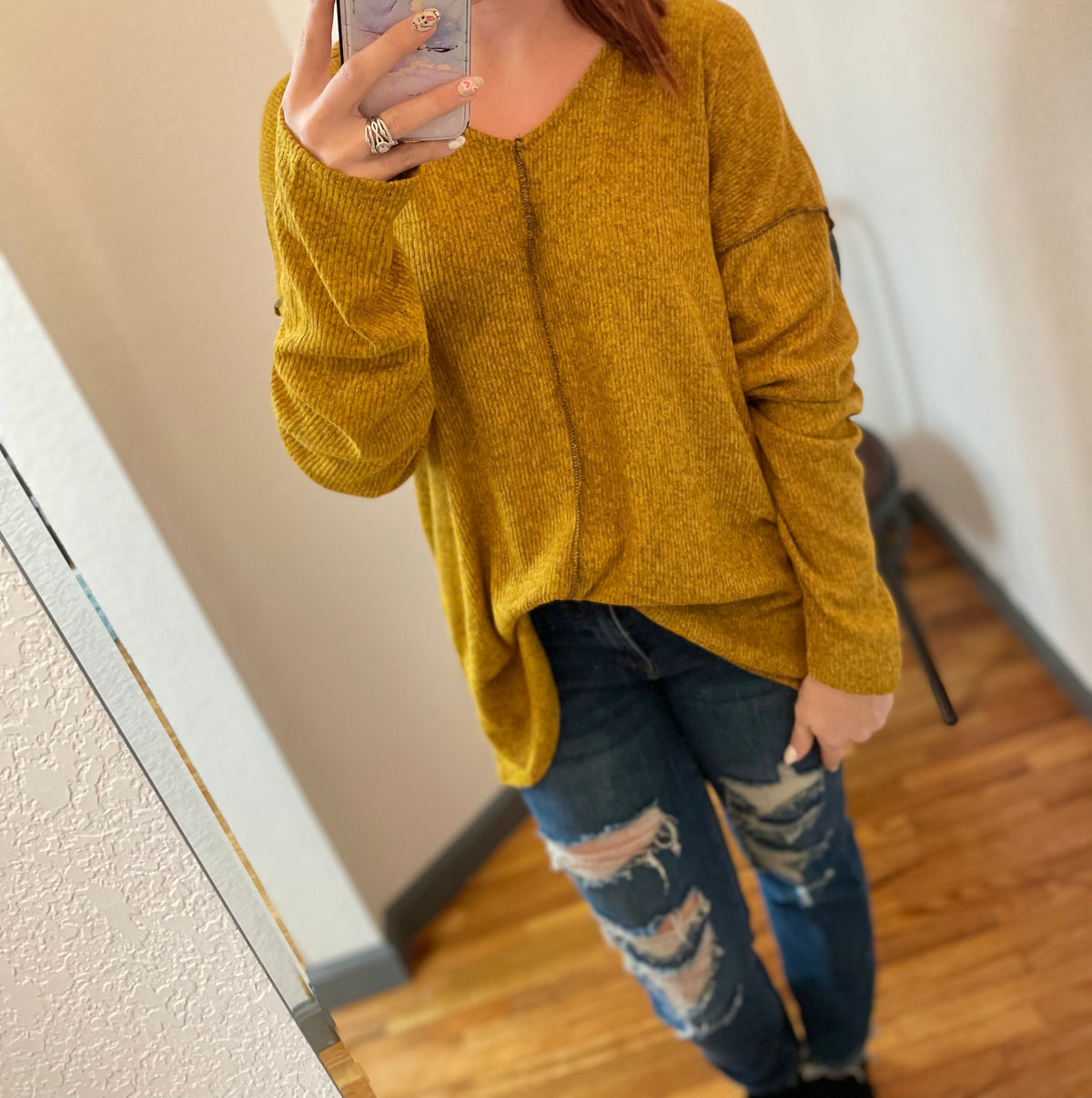 Sofia Solid Ribbed Top