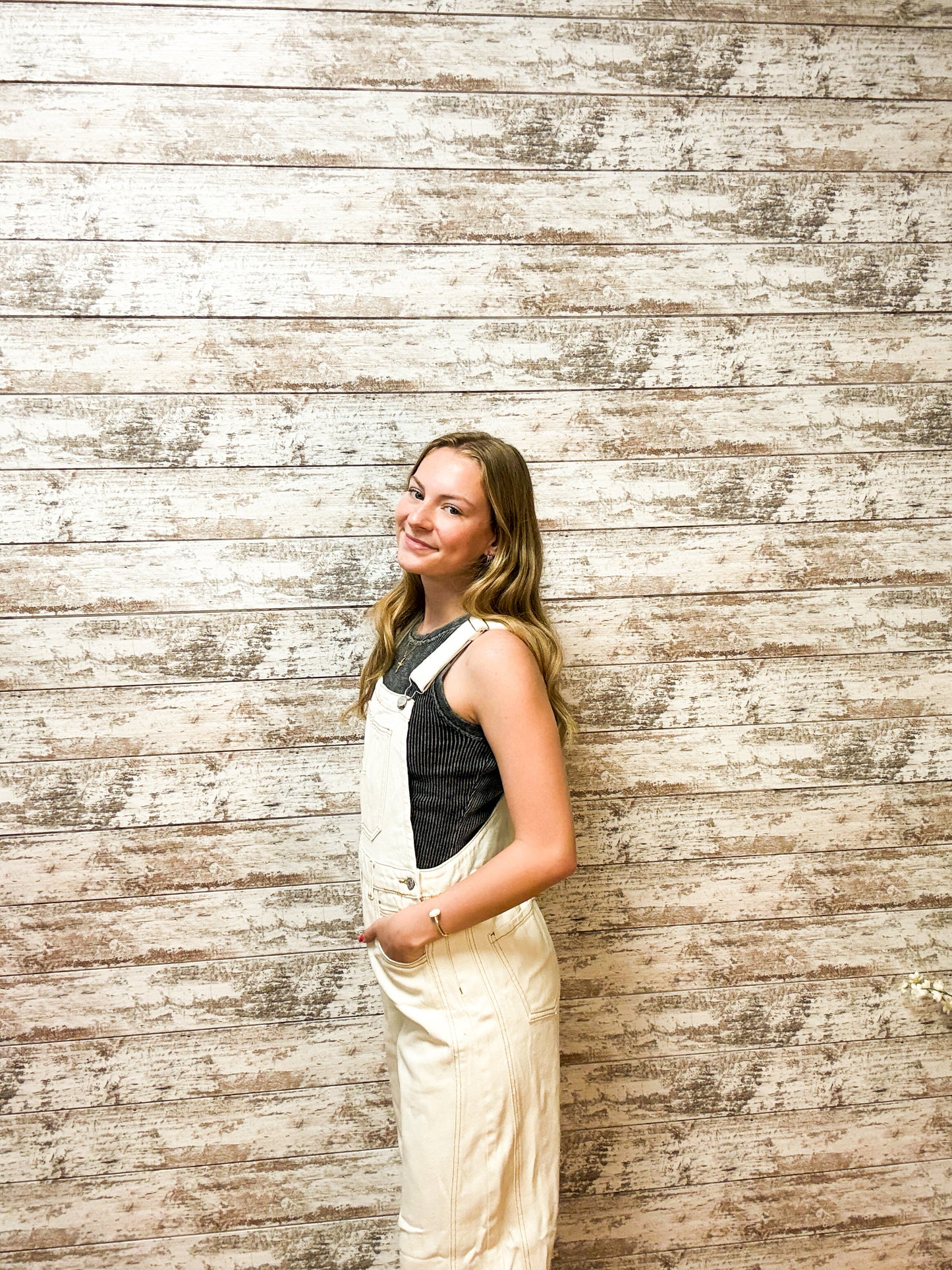 Milk Denim Overall Barrel-leg Jumpsuit
