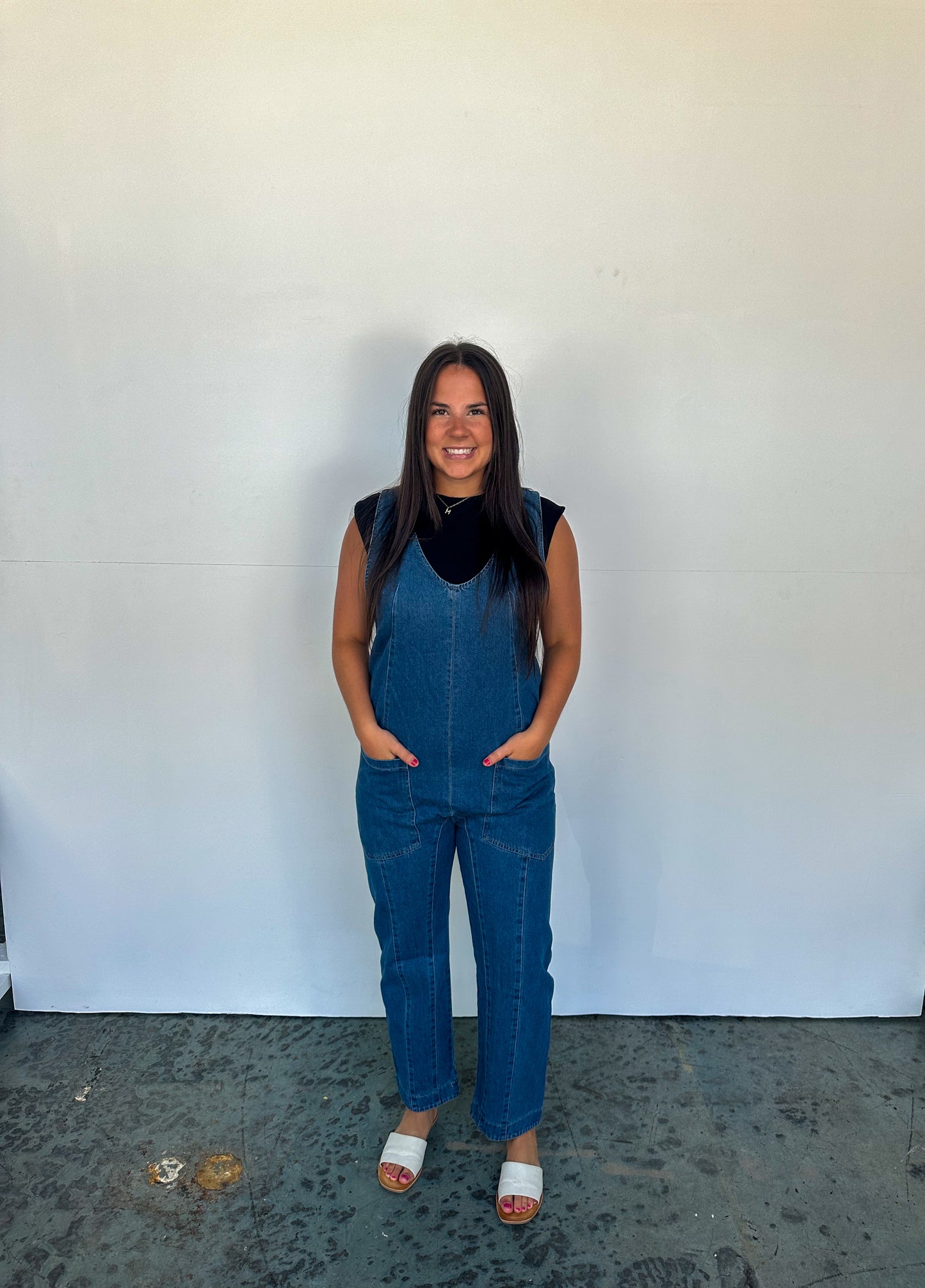 true denim jumpsuit