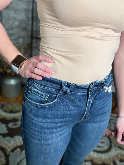 Kancan Dolores Mid Rise Straight Jeans