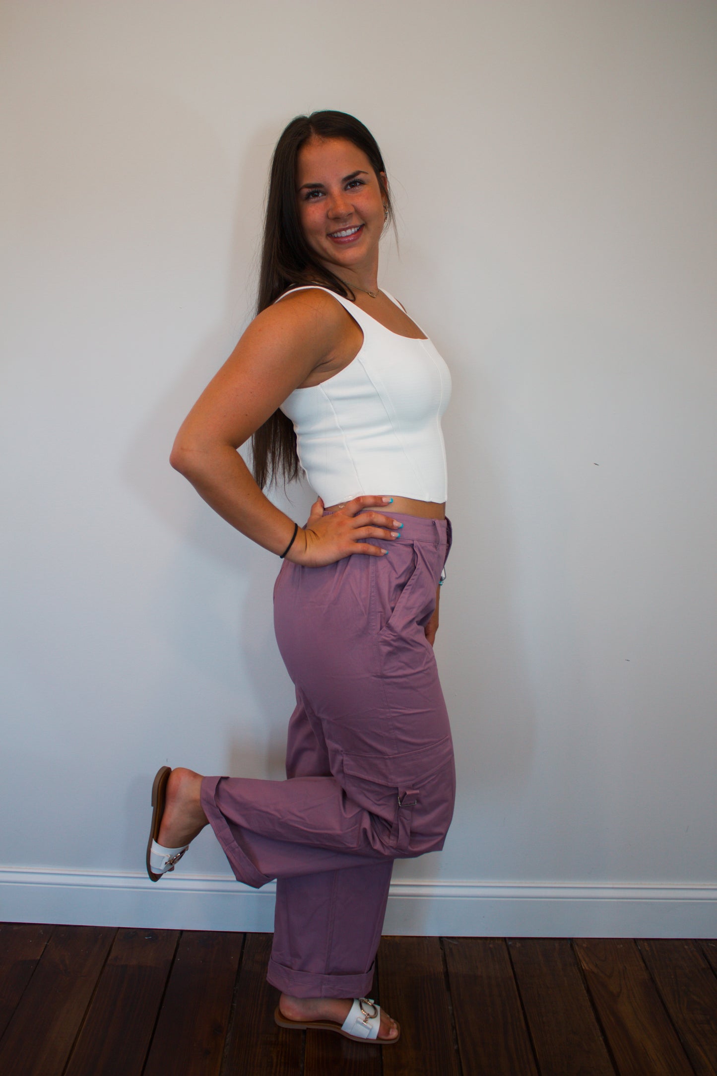 lavender cargo pants