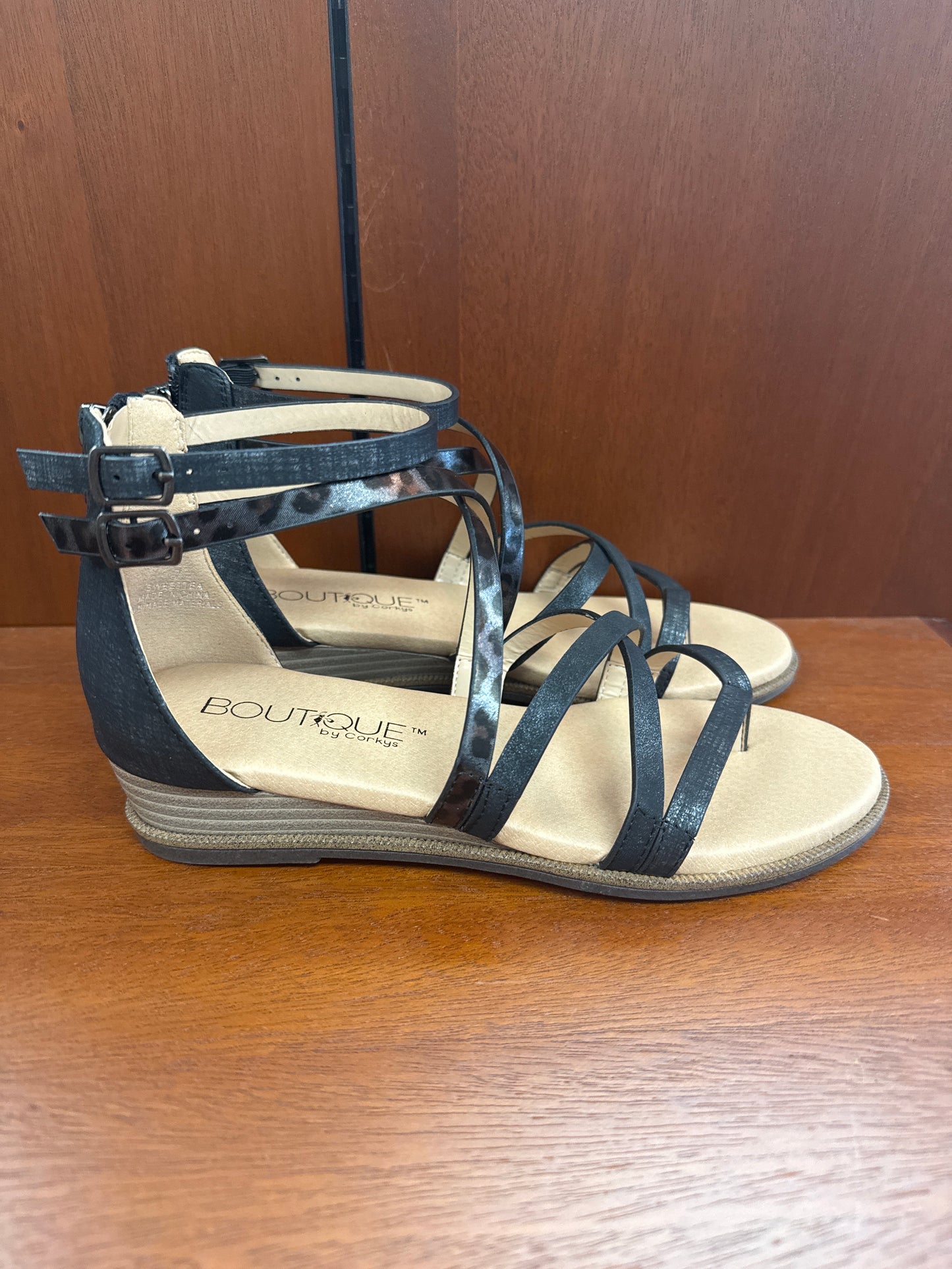 Corky’s Sweet Tea Sandal - Black/Leopard