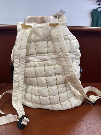 Solid Flapped Quilted Puffer Backpack