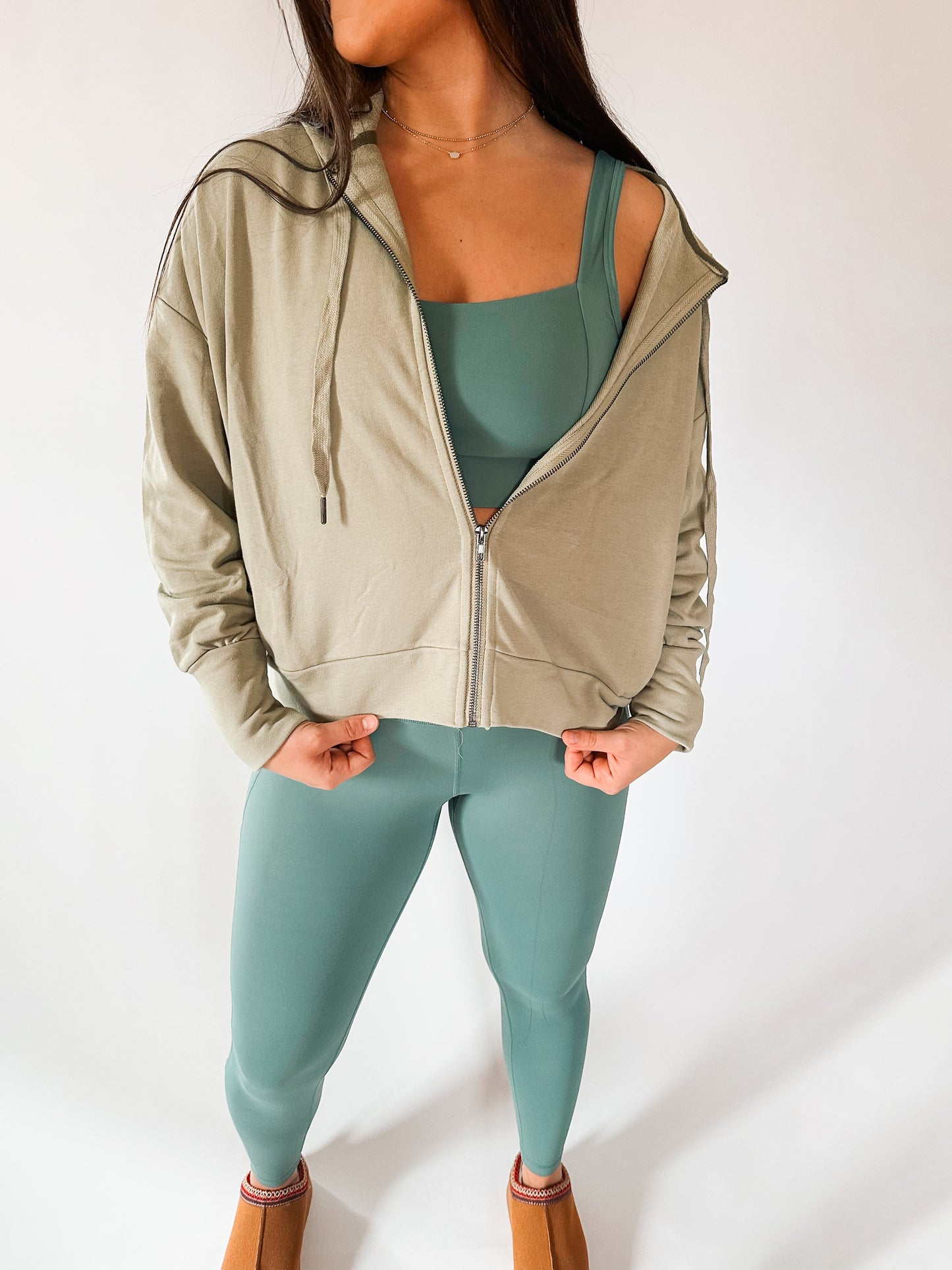 sage zip-up