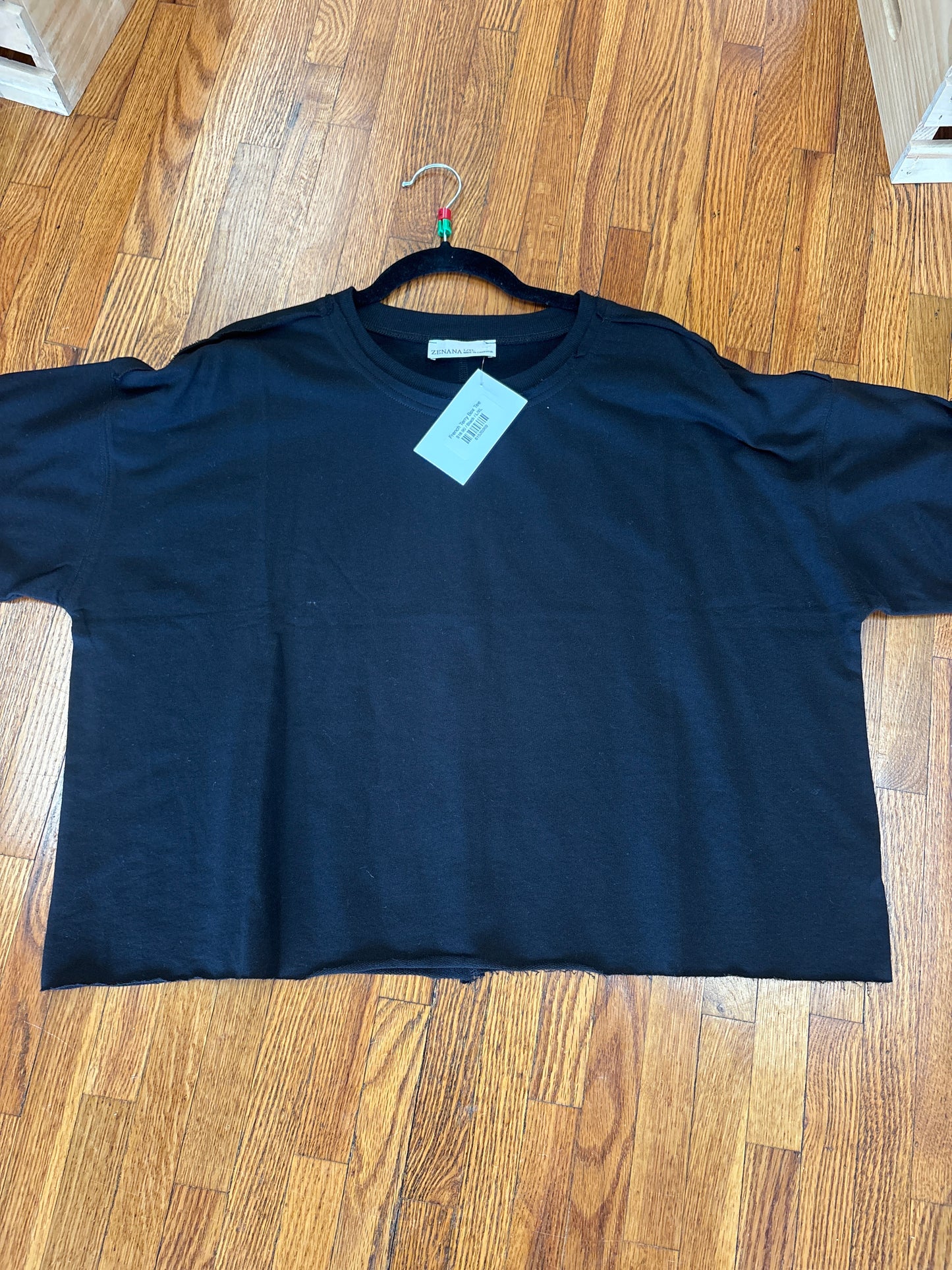 French Terry Box Tee - Black