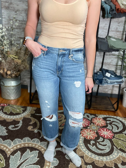 Lowell Mid Rise Classic Boyfriend Jeans