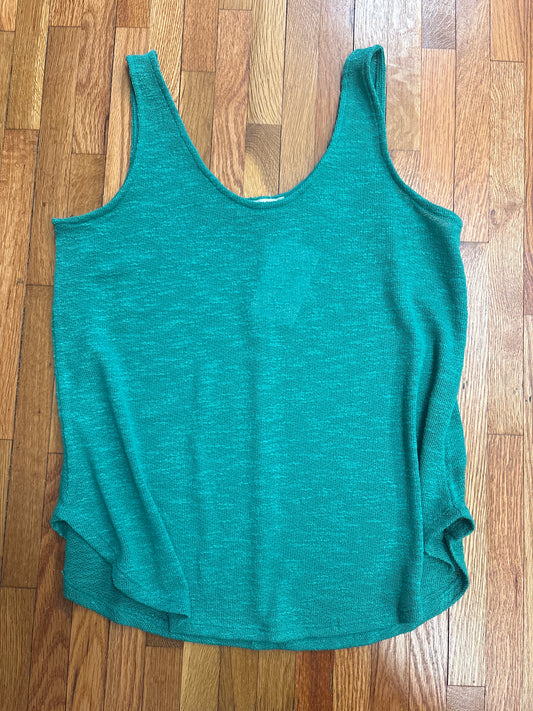 Double Scoop Slub Hacci Neck Tank Top - Kelly Green