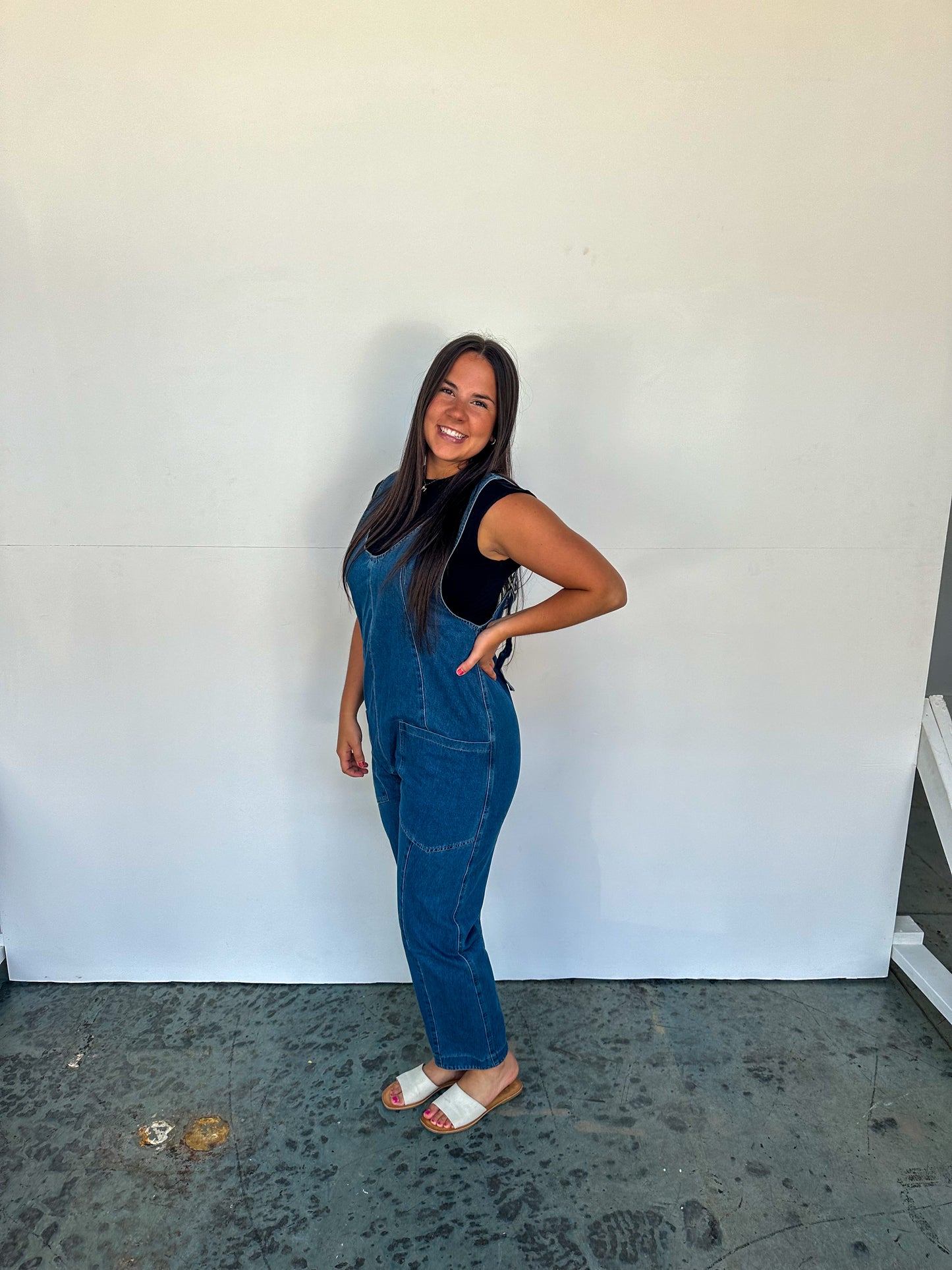 true denim jumpsuit