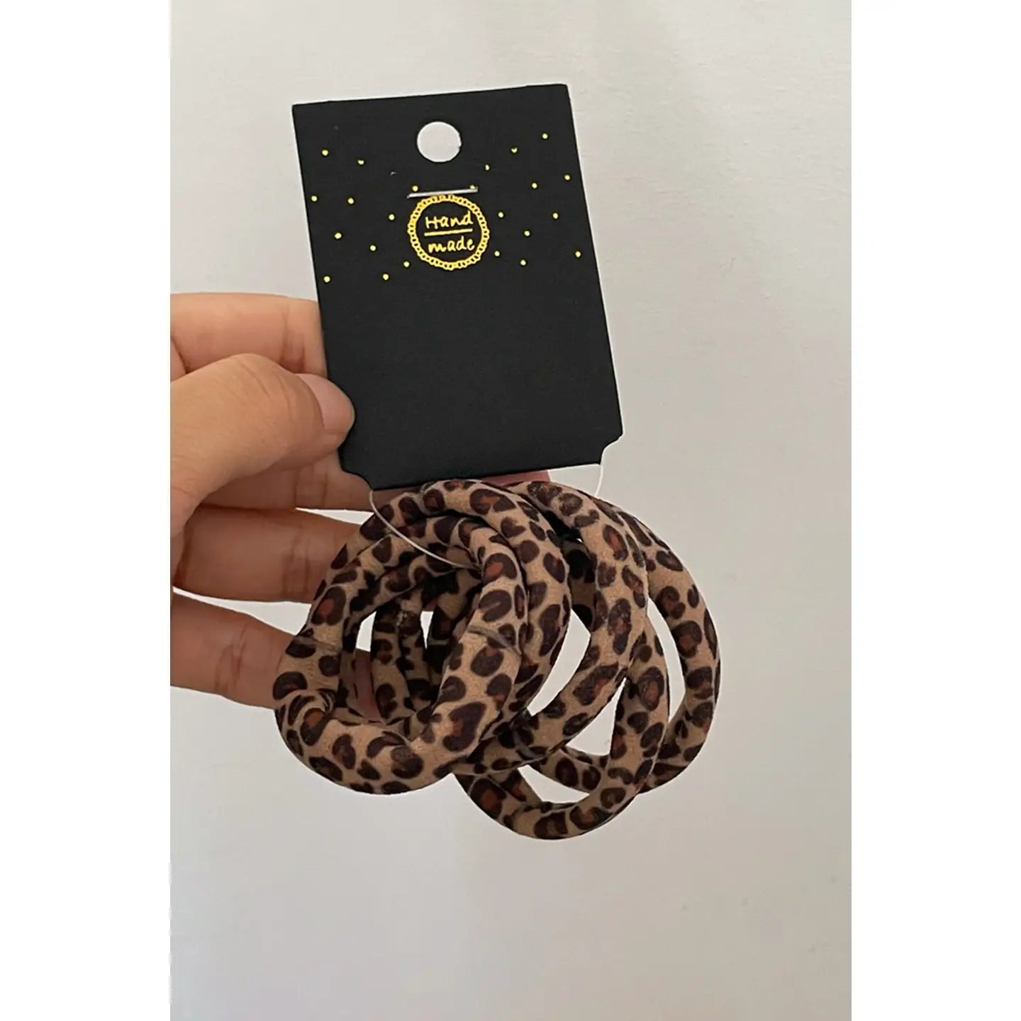 5pcs Leopard Elastic Hair Tie Set