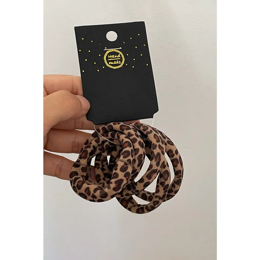 5pcs Leopard Elastic Hair Tie Set