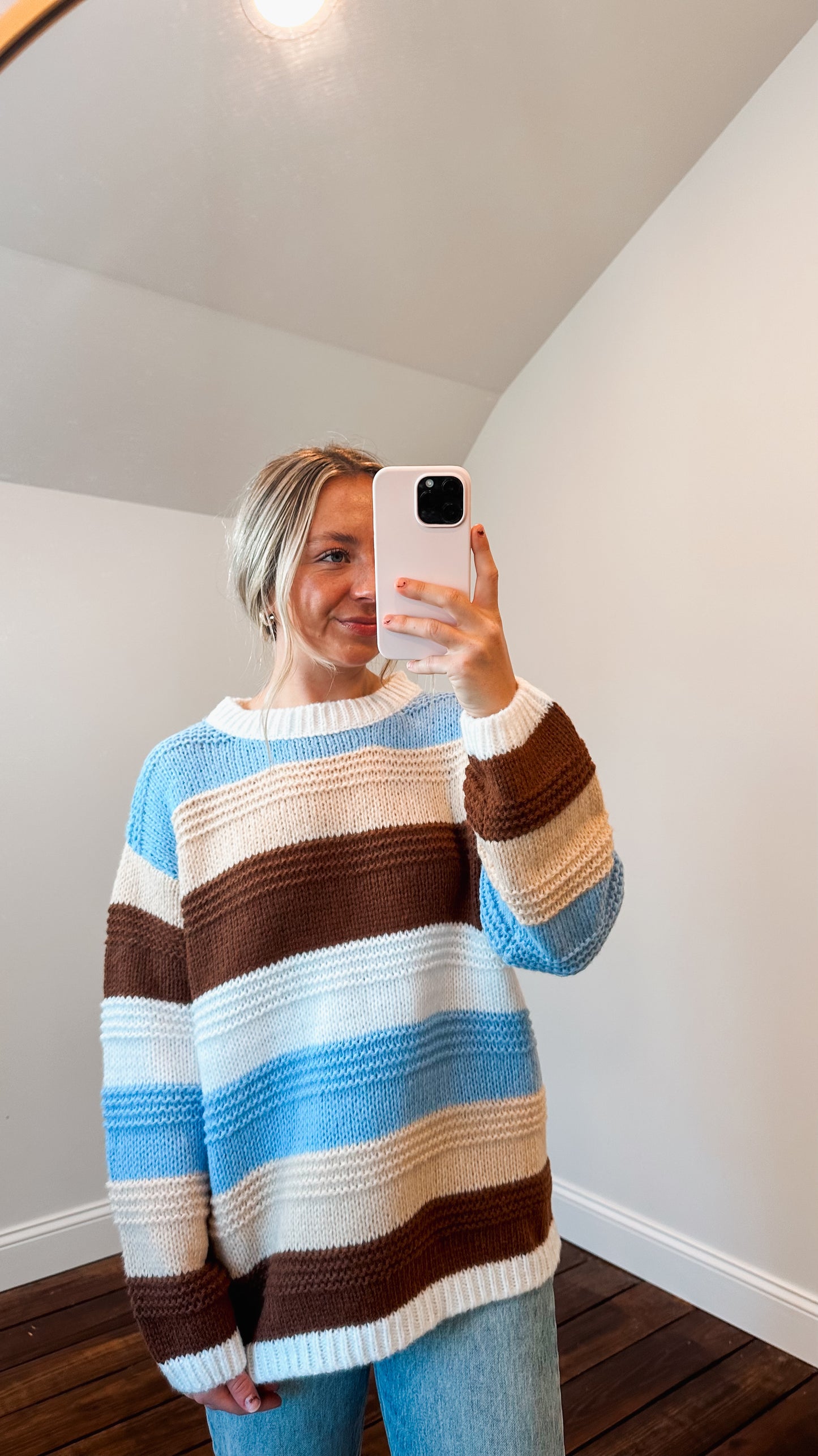 fall striped oversized sweater