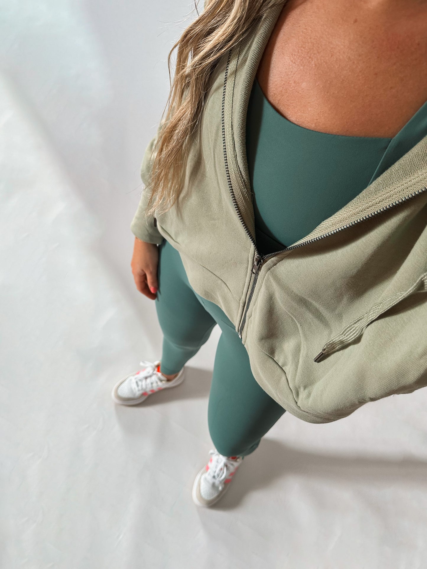 sage zip-up