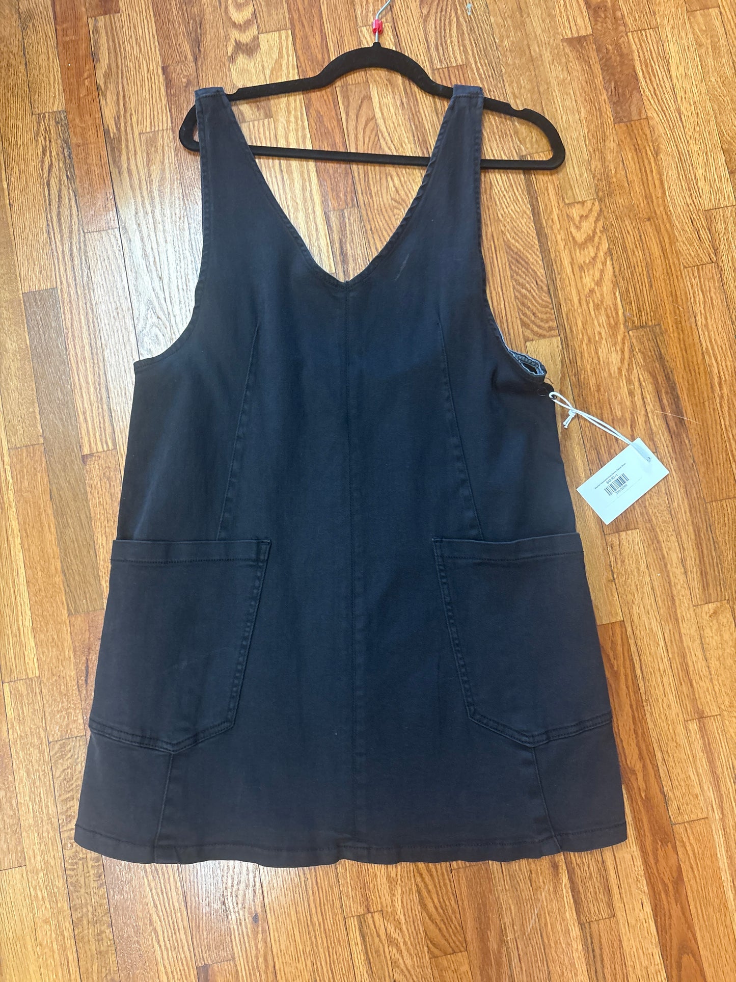 Washed Adjustable Strap Denim Overall Dress