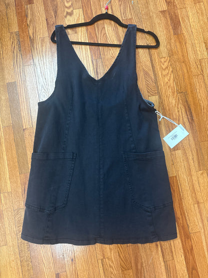 Washed Adjustable Strap Denim Overall Dress