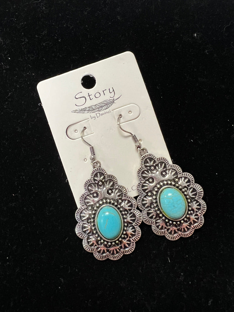Tear Drop Turquoise Earrings