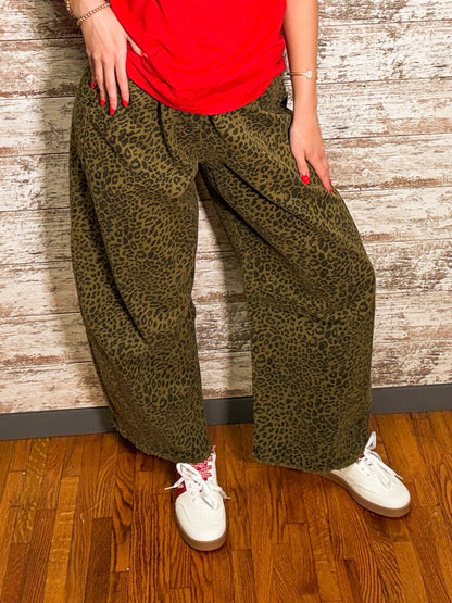 Cheetah Barrel Jeans