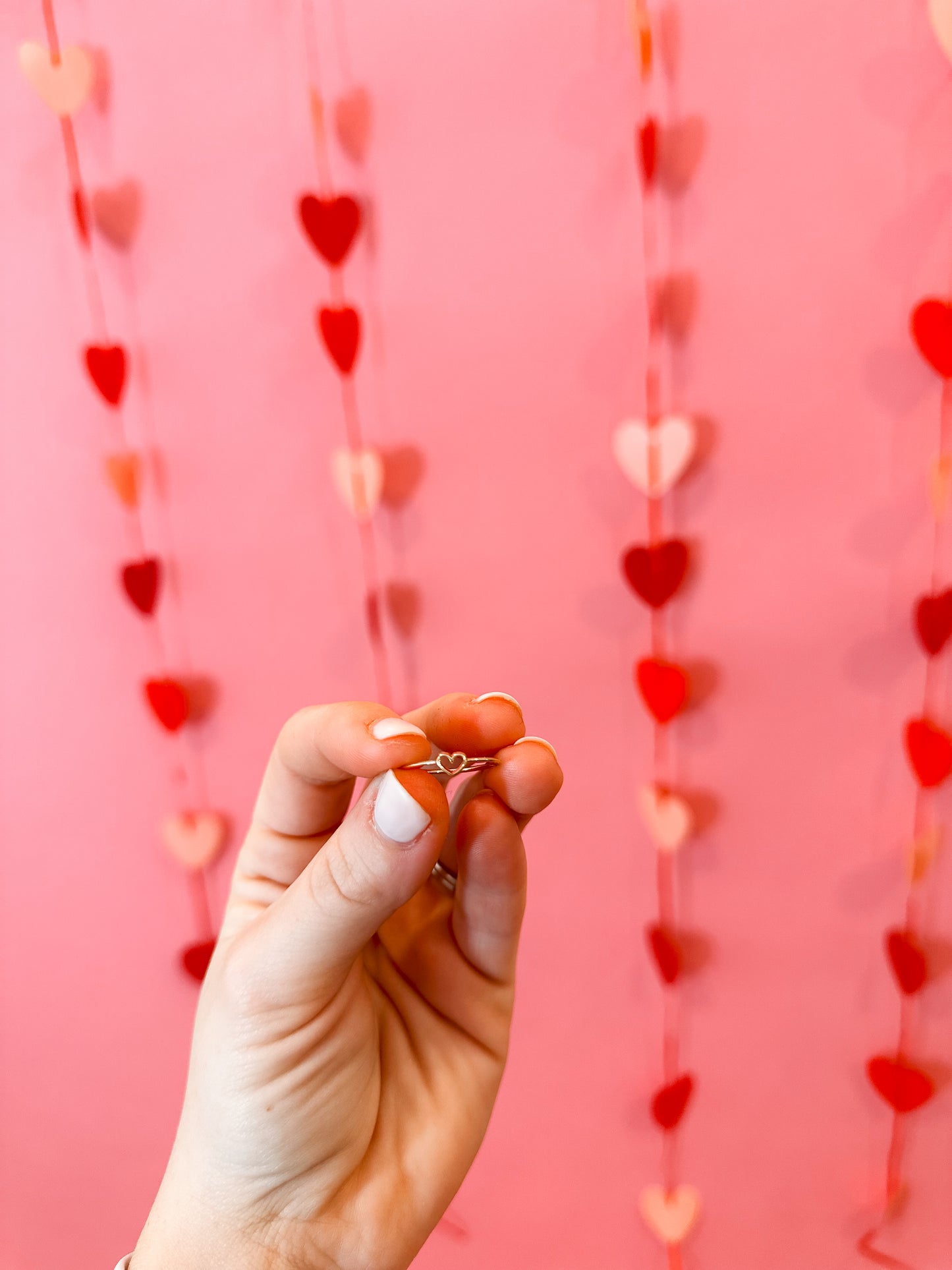 dainty open heart ring