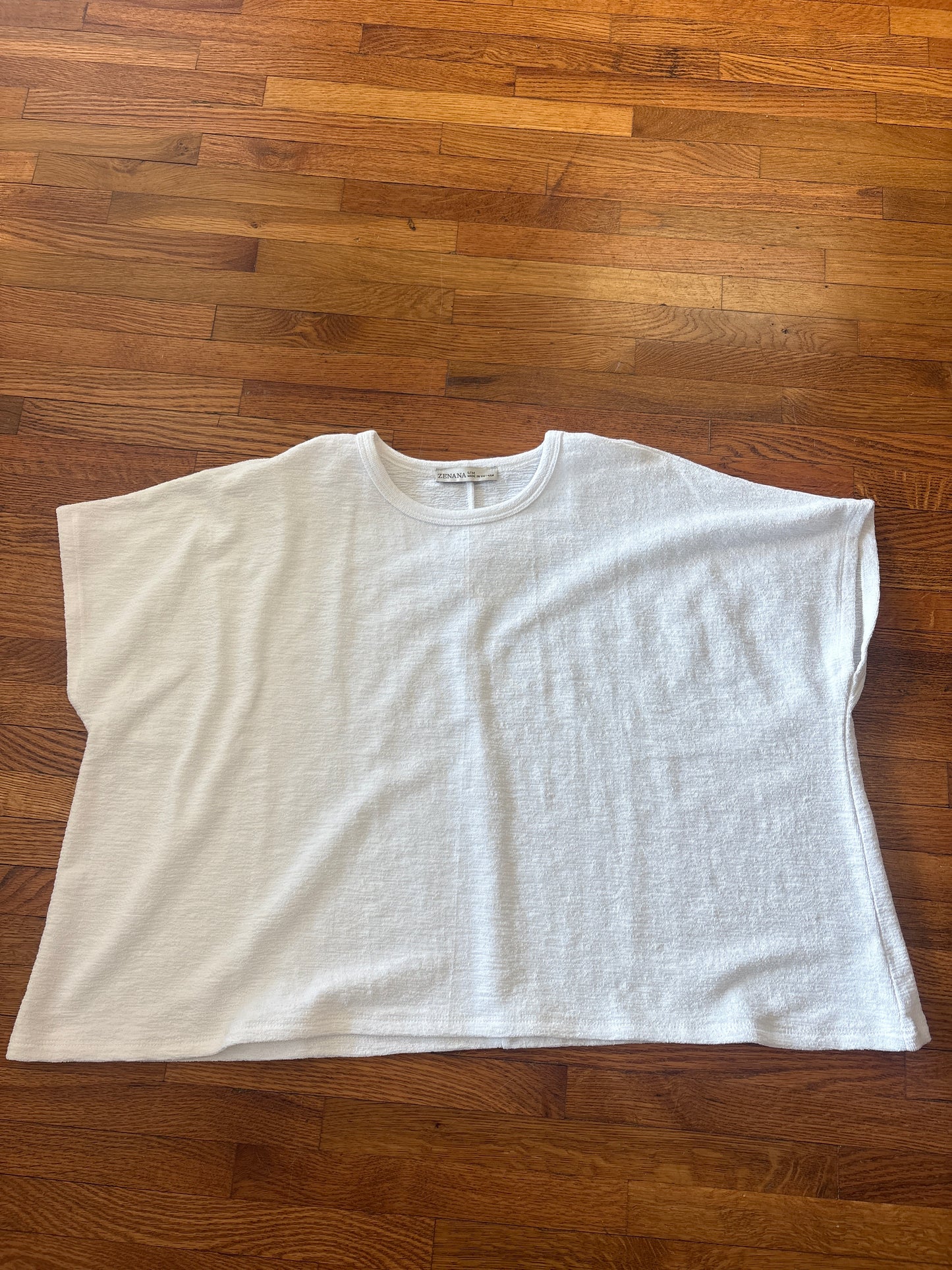 Zenana Effortless Cotton Slub Oversize Tee - Off White