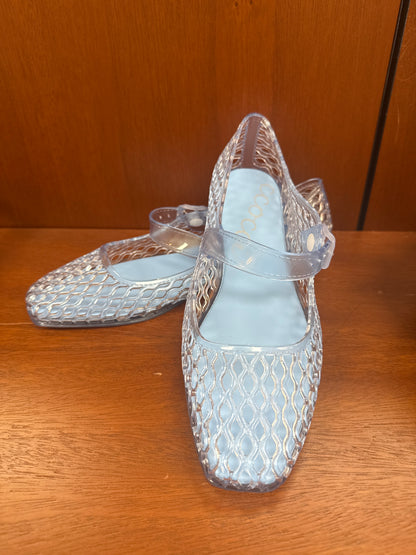 Lisa Woven Jelly Flats - Light Blue