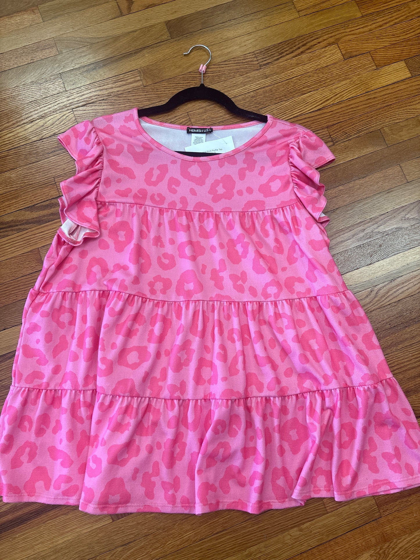 Animal Print Ruffle Top