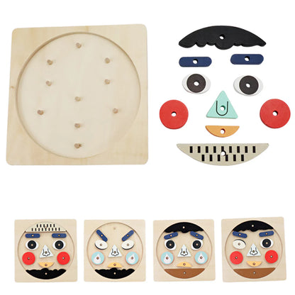 Kids Funny Faces Educational Wooden Puzzle