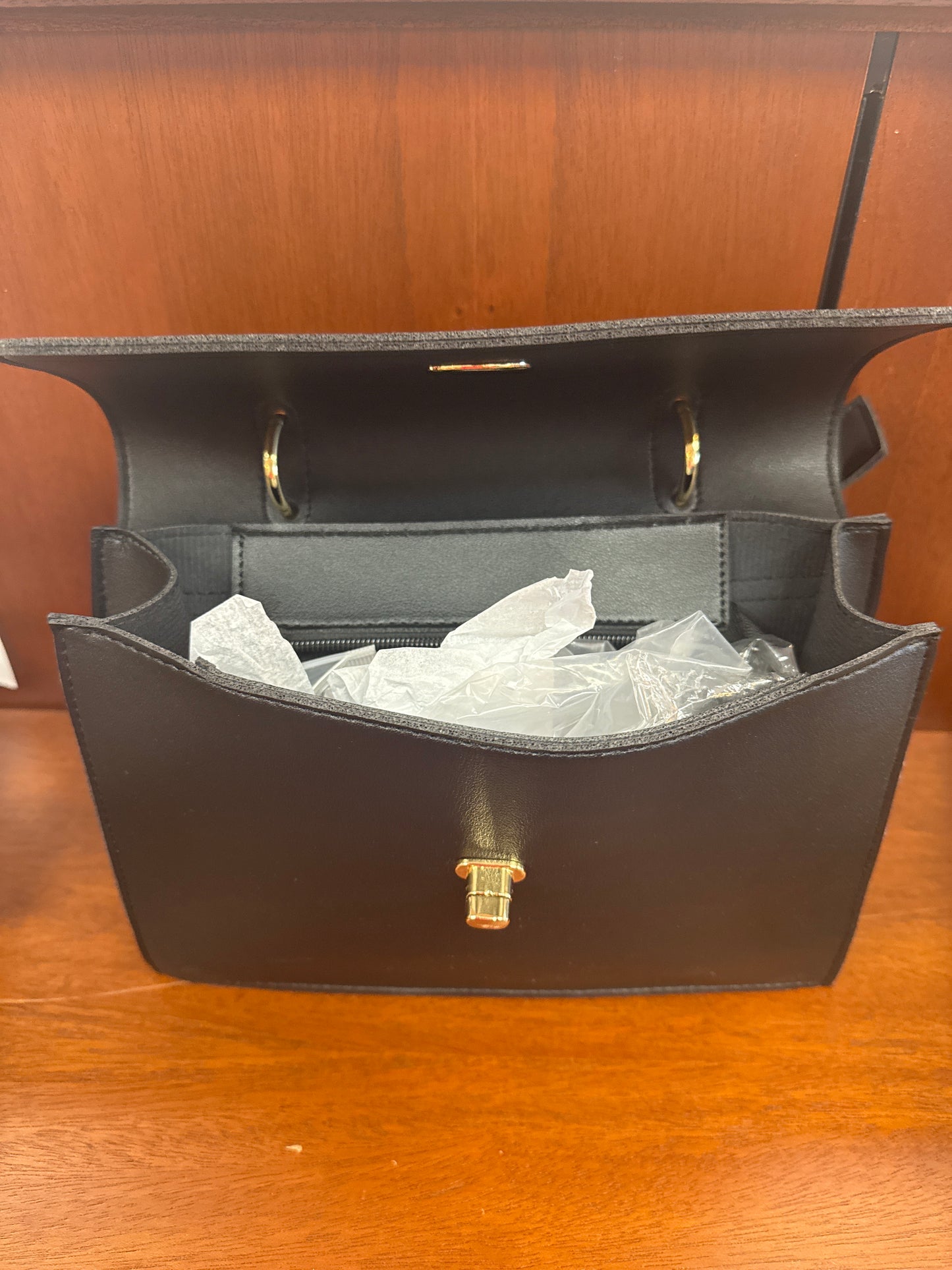 Black Boxy Snap In Bag