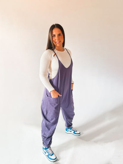 purple jumpsuit