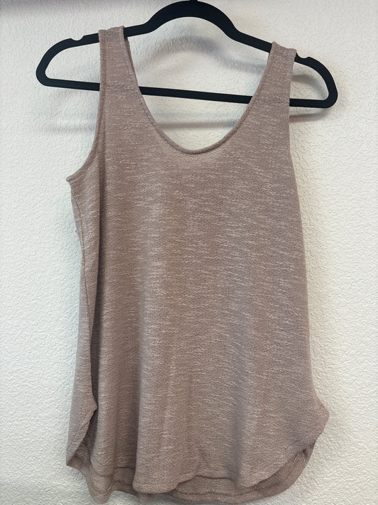 Double Scoop Slub Hacci Neck Tank Top - Light Mocha