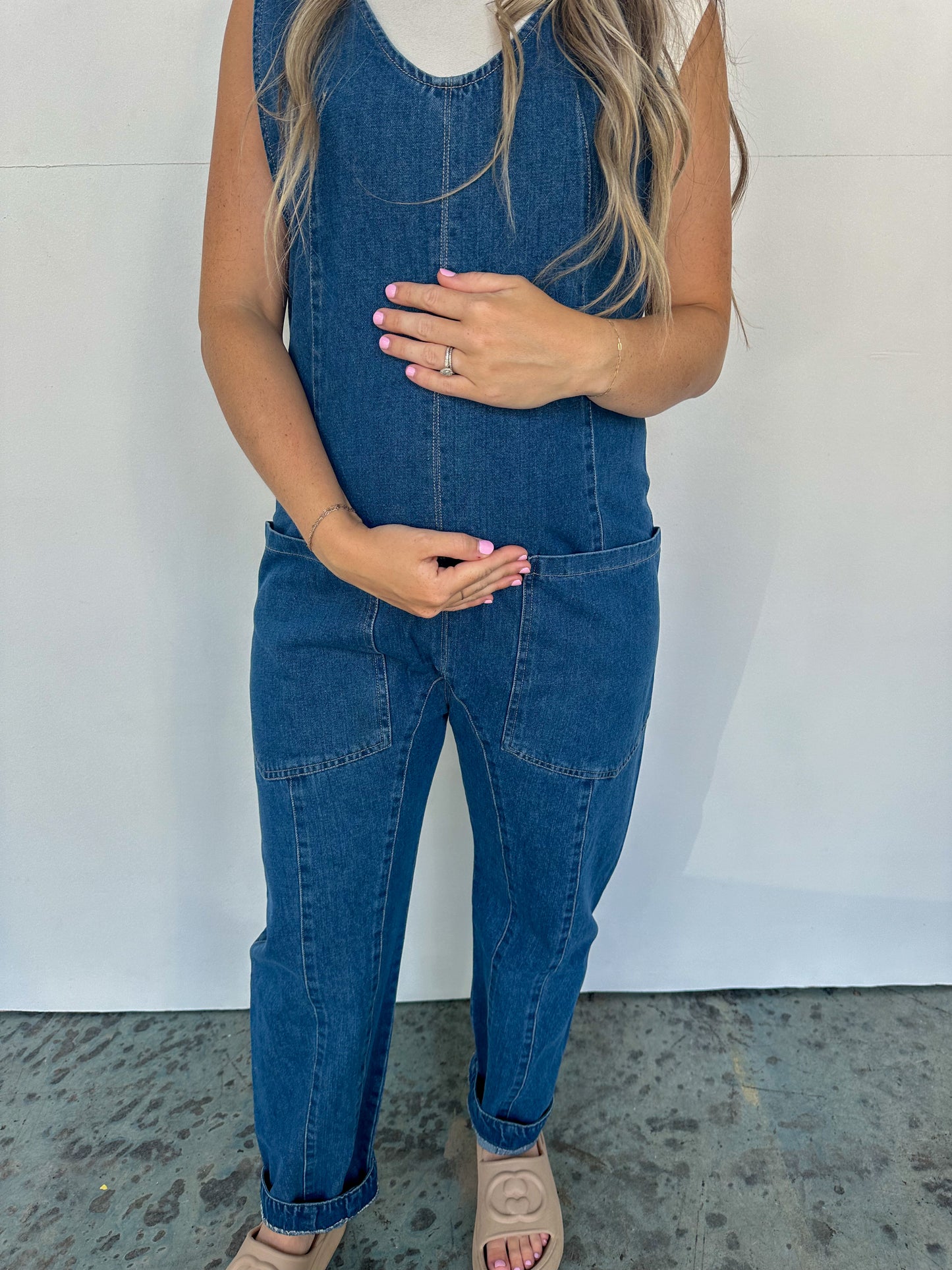 true denim jumpsuit