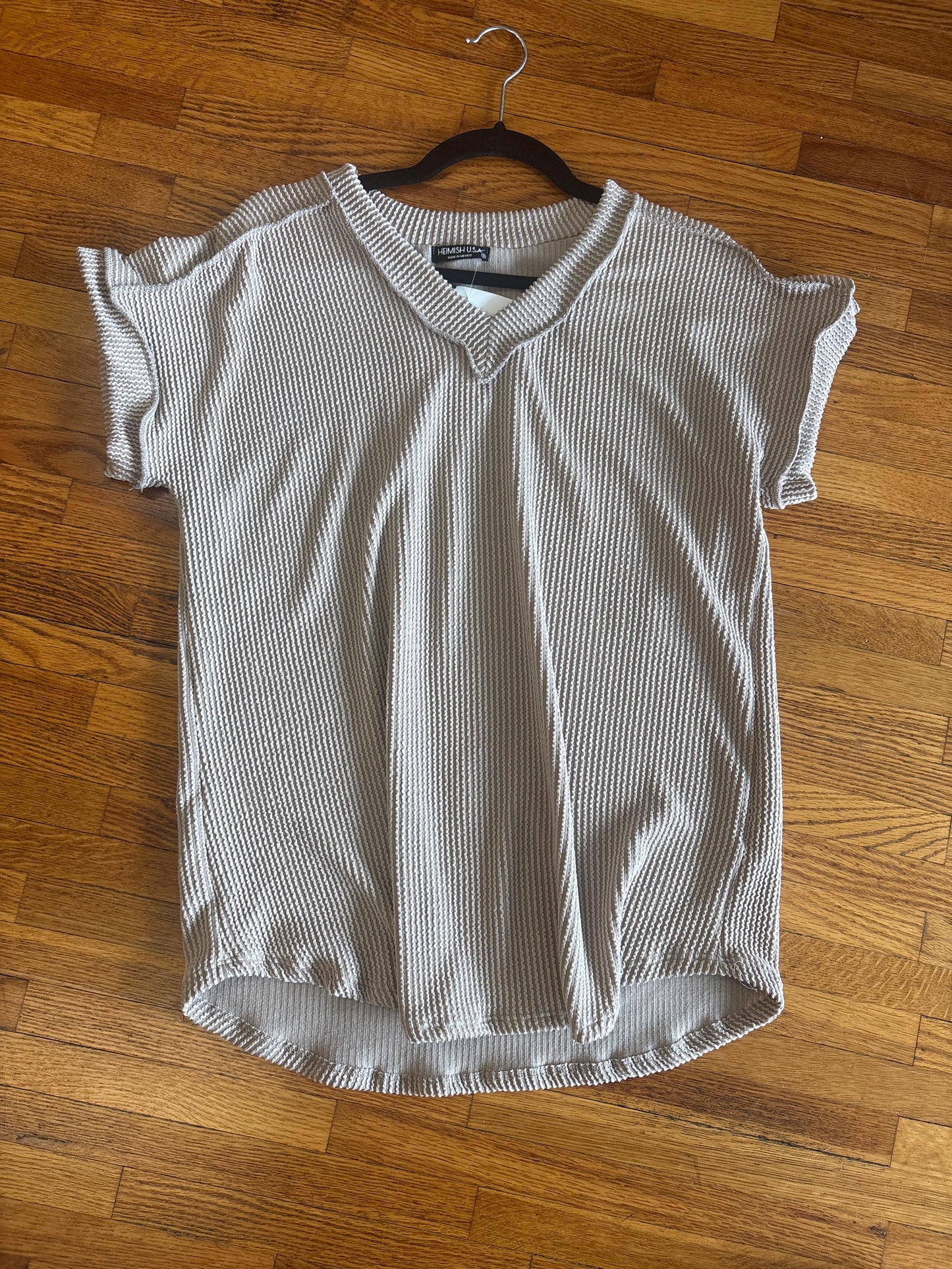 Solid Urban Ribbed Top - Oatmeal